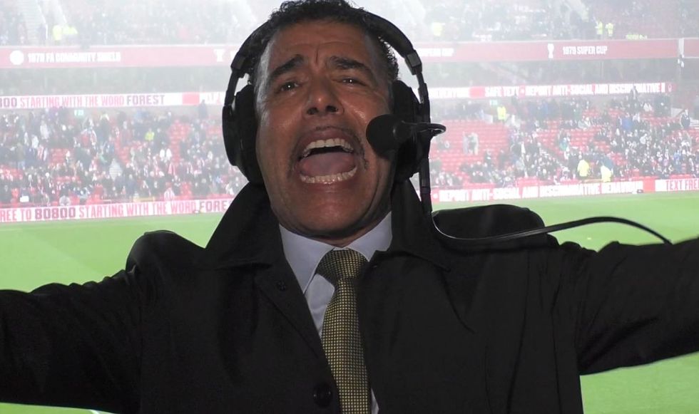 Chris Kamara was back working on commentary