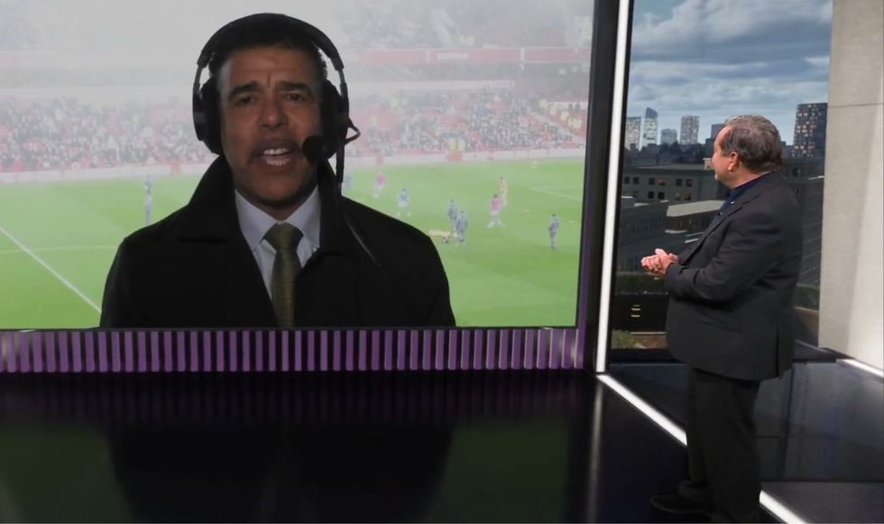 Chris Kamara was covering the Nottingham Forest game for Amazon Prime