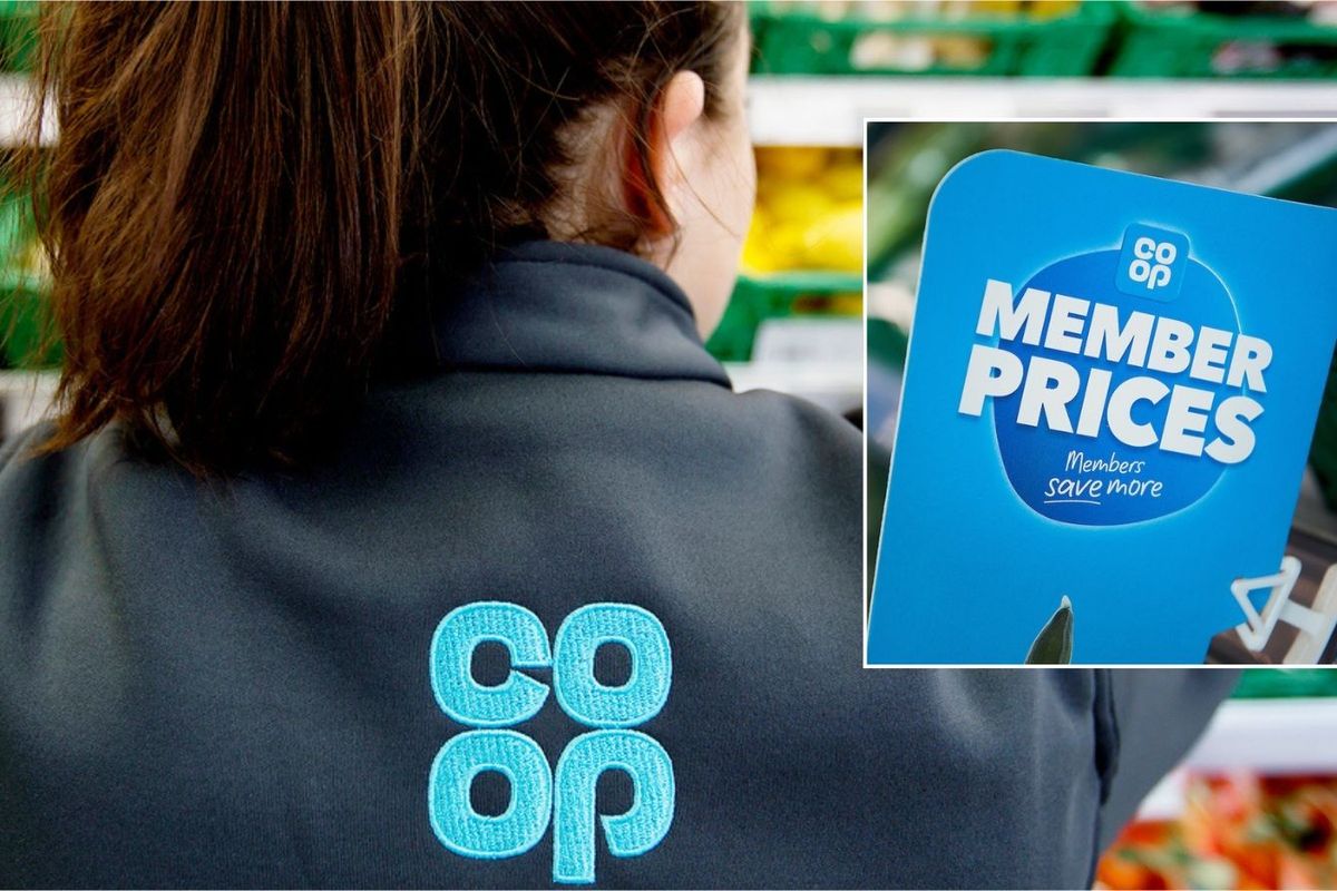 Co-op colleague in fruit and veg aisle 