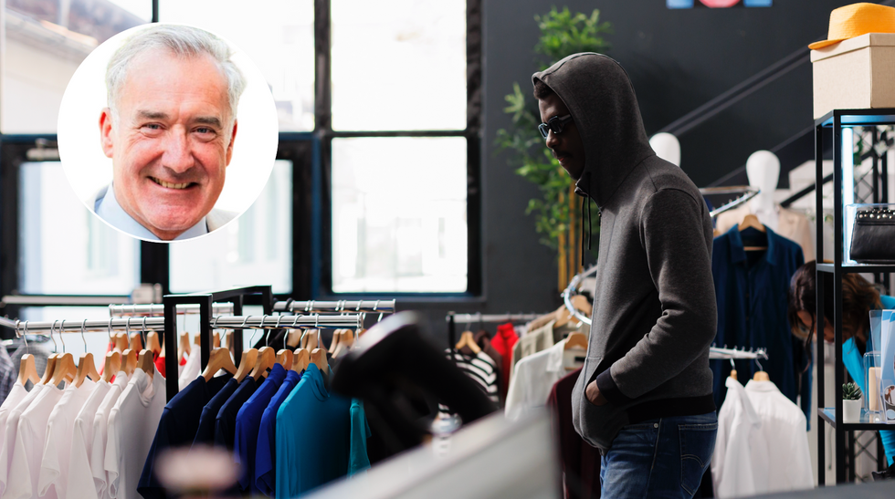 Colin Brazier (left), shoplifter (right)