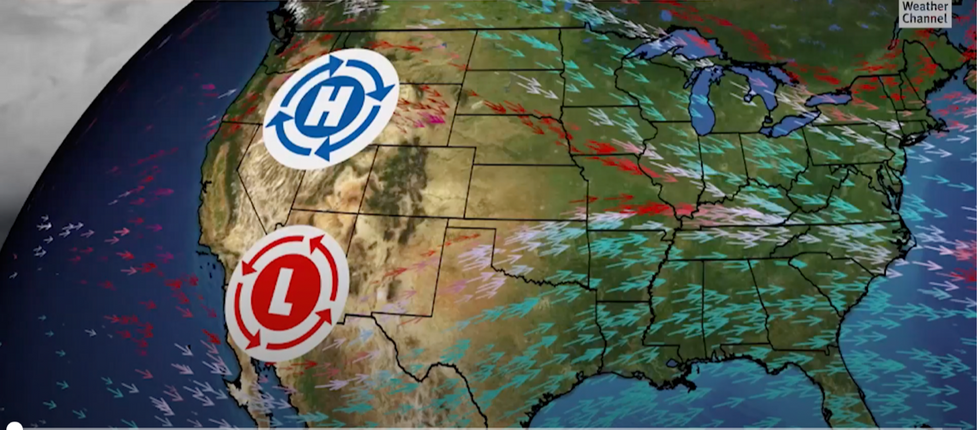 Colliding air masses