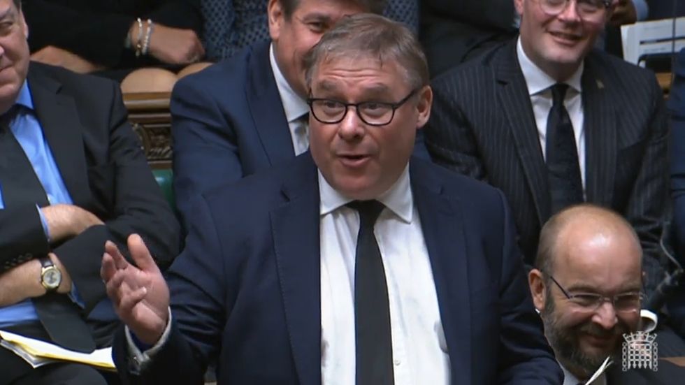 Conservative Party MP Mark Francois speaks in the chamber of the House of Commons, Westminster