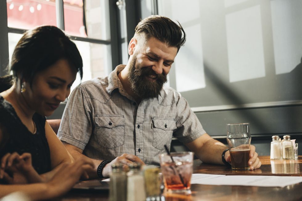 Couple at a pub quiz