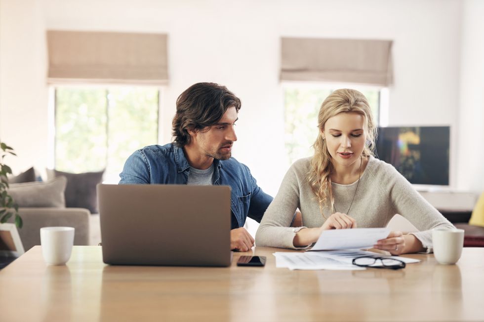 Couple at laptop