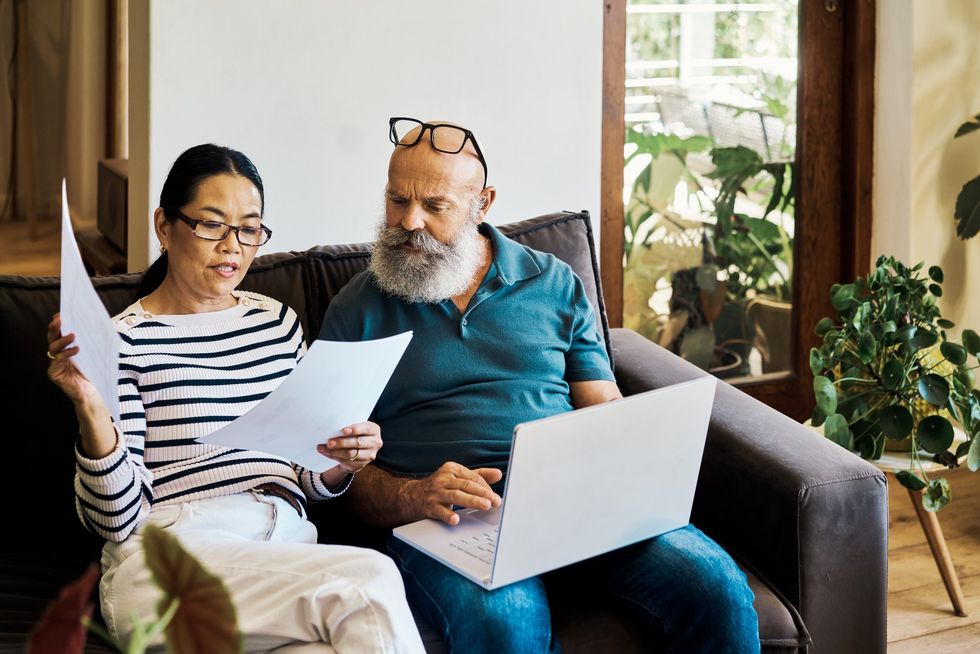 Couple at laptop