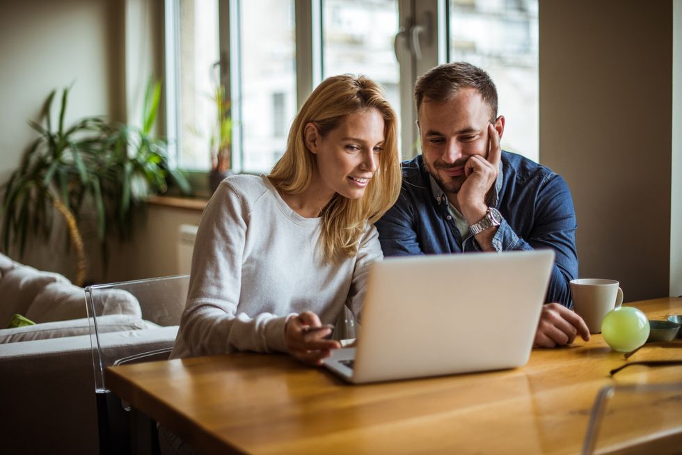 Couple at laptop