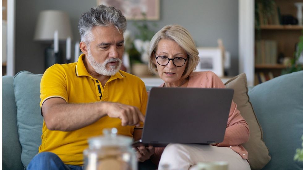 Couple at laptop