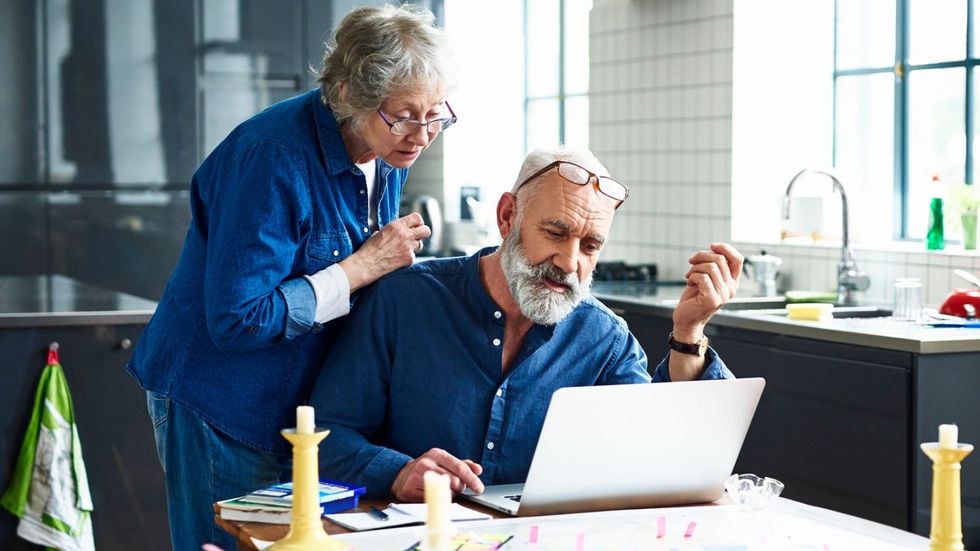 Couple at laptop