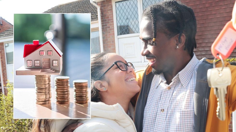 Couple buying house and mortgage deal 