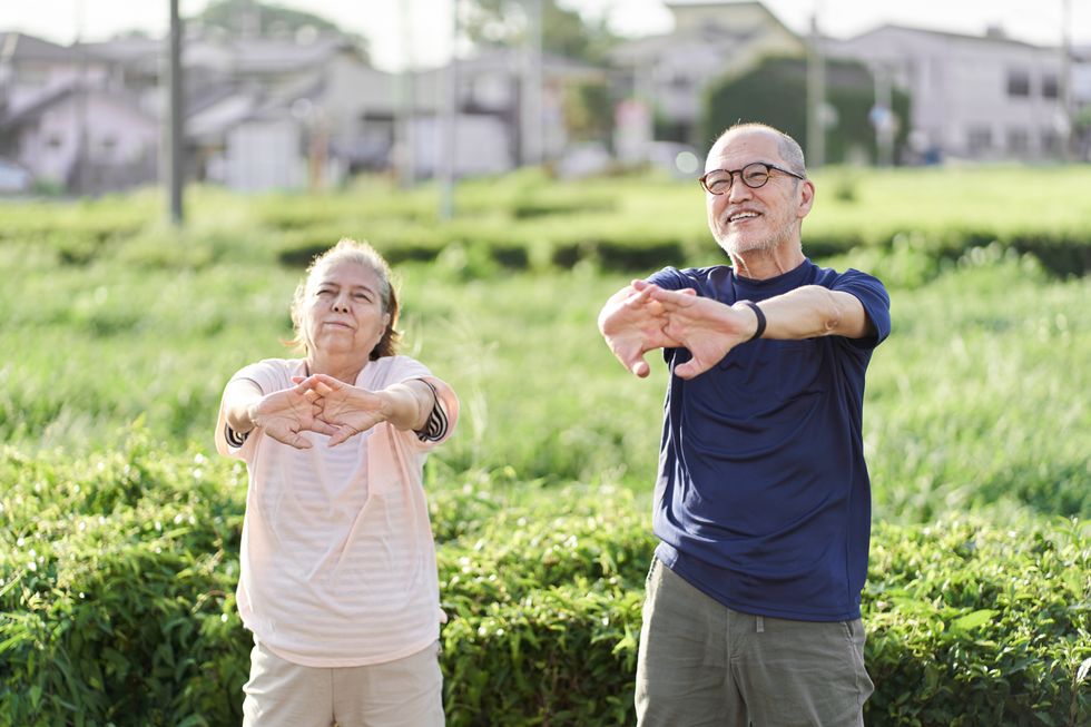 Couple exercising