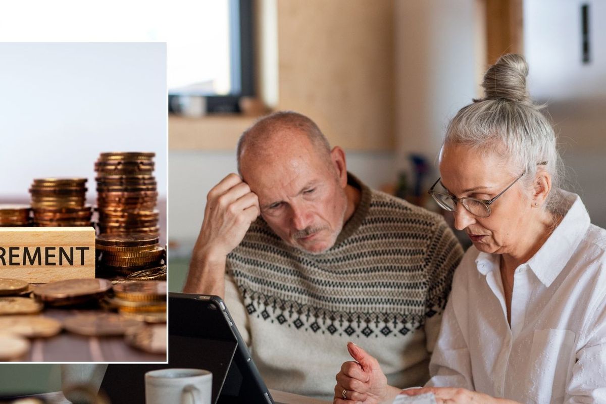 Couple going over finances and retirement savings 
