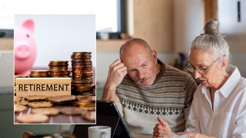 Couple going over finances and retirement savings 