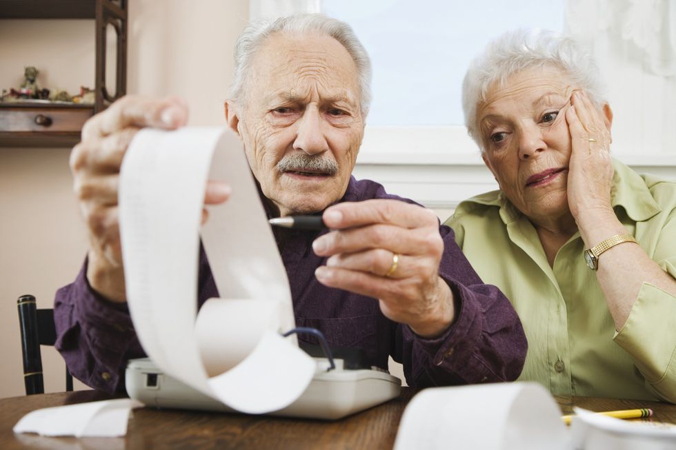 Couple going over finances