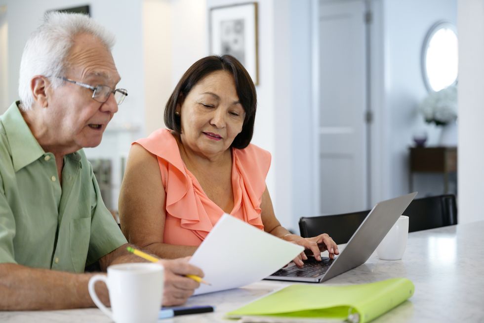 Couple look at finances