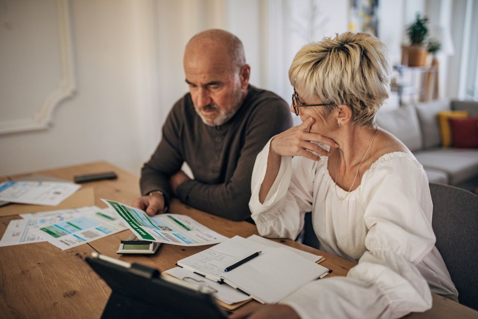 Couple looking at energy bills