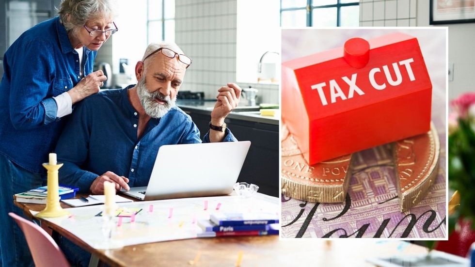 Couple looking at laptop and tax cut