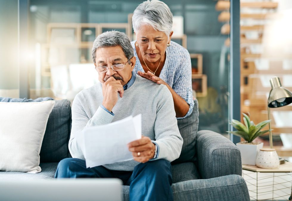 Couple looking at tax bill