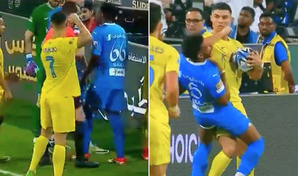 Cristiano Ronaldo appears to restrain himself from punching referee as ...