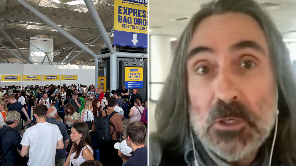 Crowds at Stansted Airport and Neil Oliver