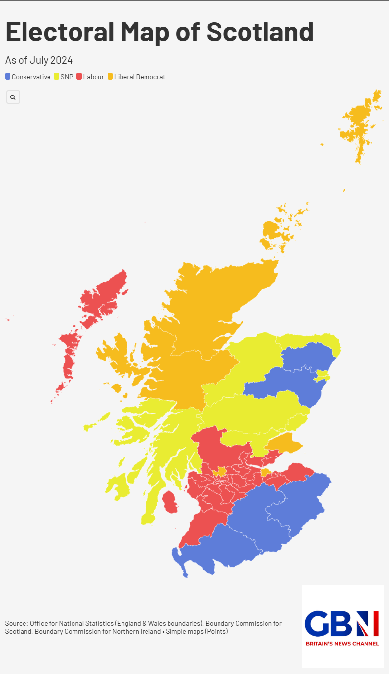 Current electoral map of Scotland