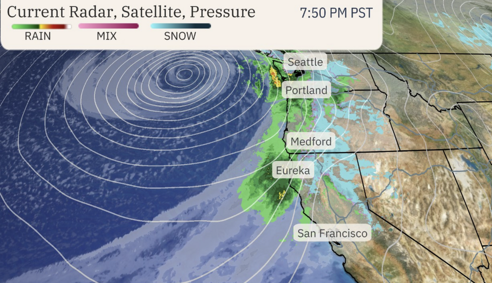 Current radar, satellite, pressure