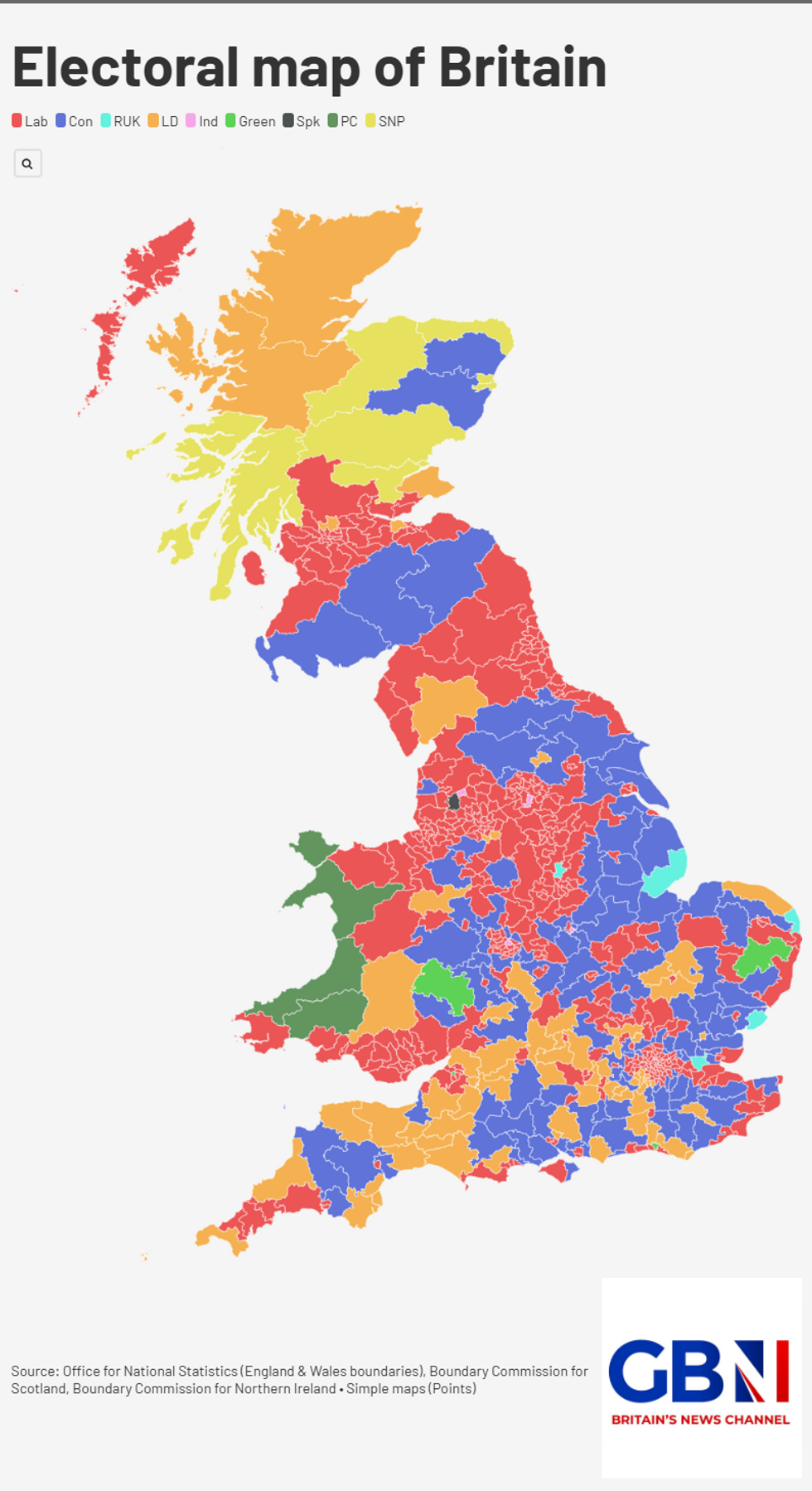 Current UK electoral map