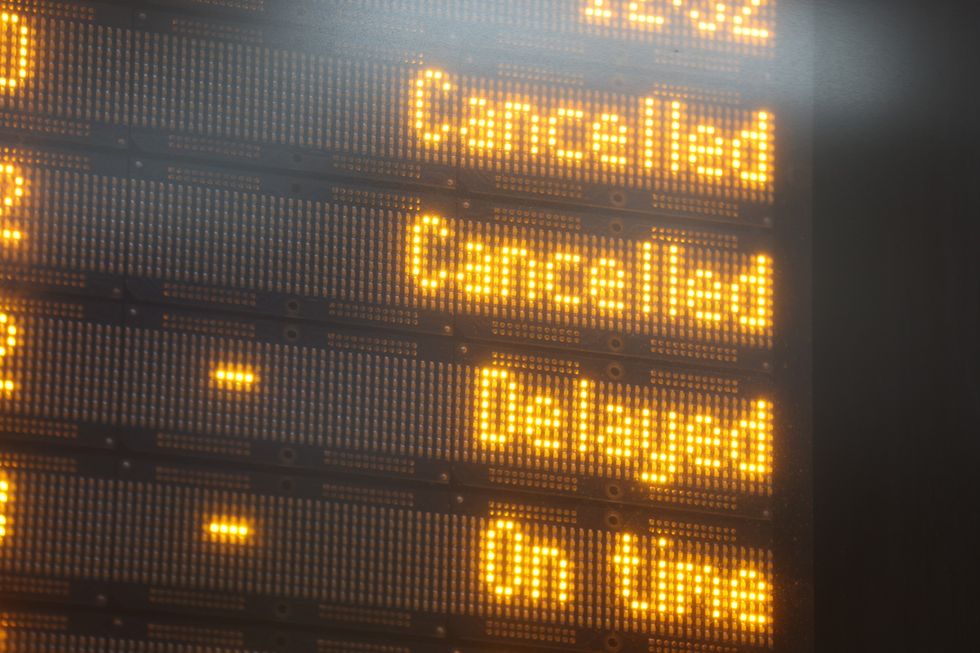 Delays and cancellations on departure board