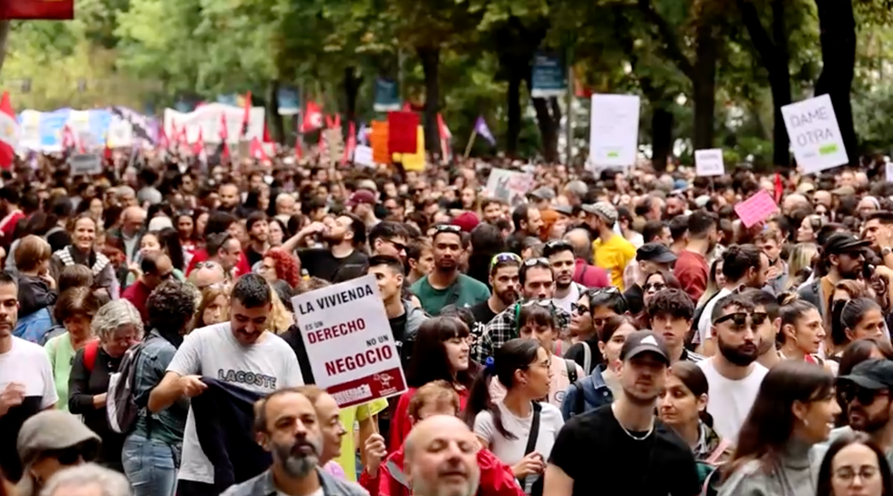 Demonstrators in Spain