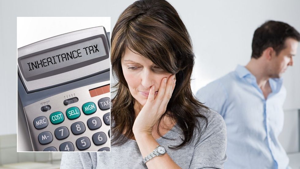 Divorced couple and calculator