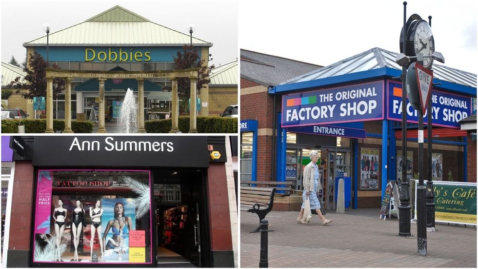 Dobbies, Ann Summers and The Original Factory Shop