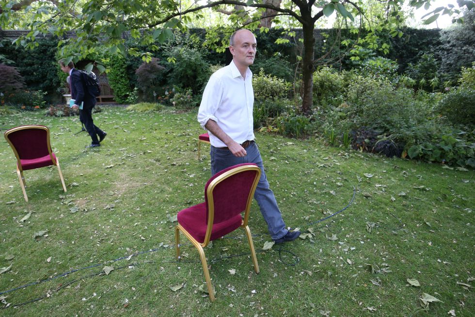 Dominic Cummings leaves after giving a press conference in the Rose Garden at 10 Downing Street in central London on May 25, 2020