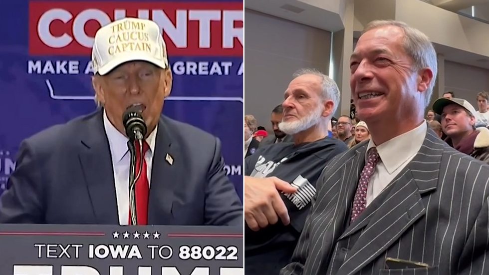 Donald Trump lavishes praise on Nigel Farage during Iowa speech ...