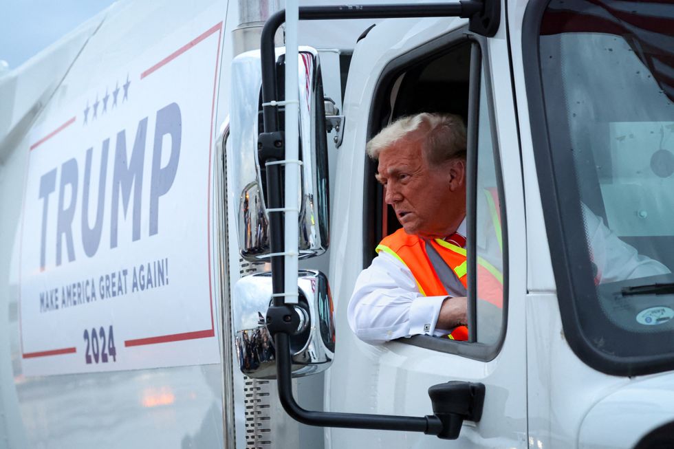 Donald Trump in garbage truck