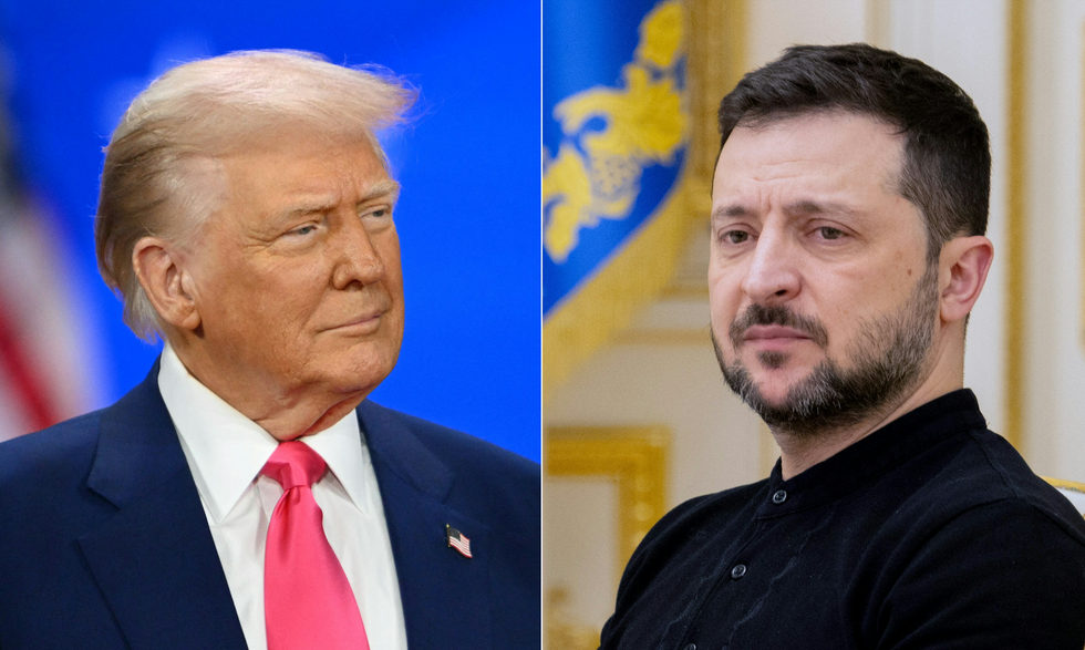 Donald Trump (left), Volodymyr Zelensky (right)