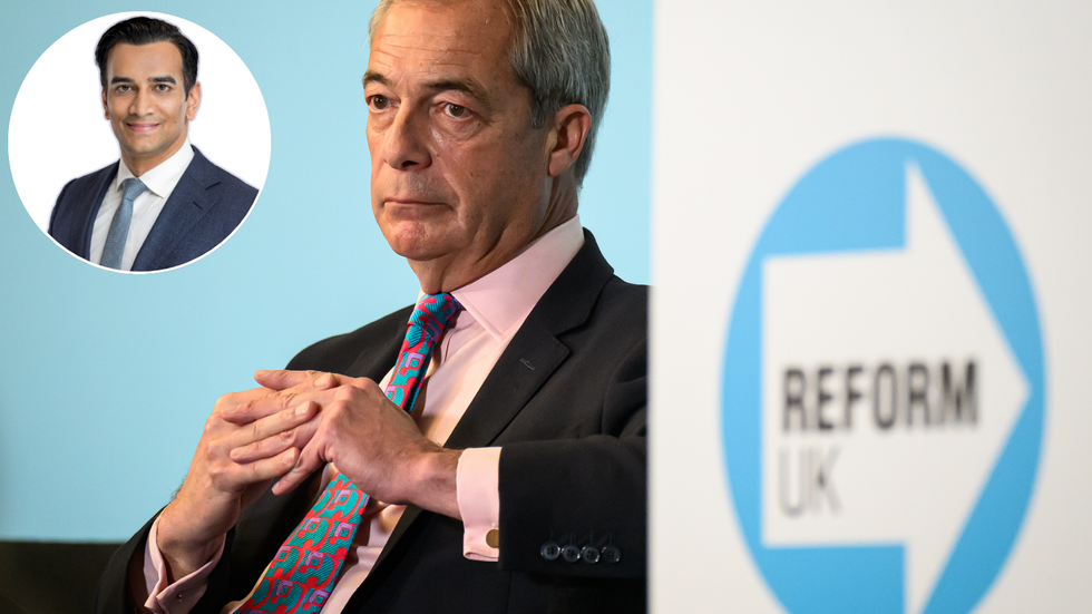 Dr Azeem Ibrahim (left), Nigel Farage (right)