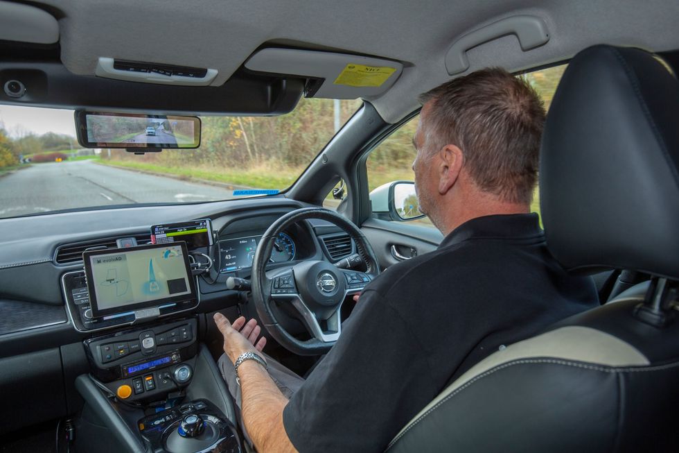 Driver in automated Nissan vehicle