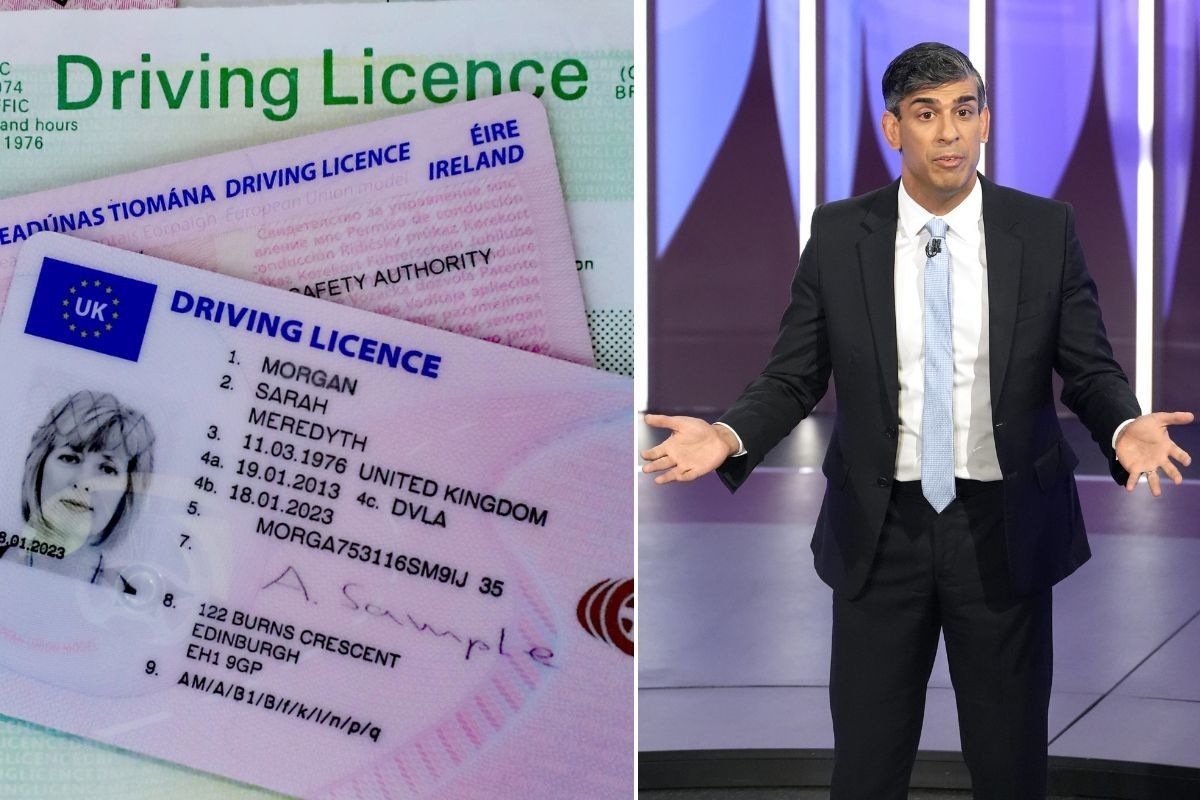 Driving licence and Rishi Sunak