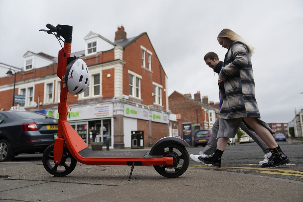 e-scooter on pavement