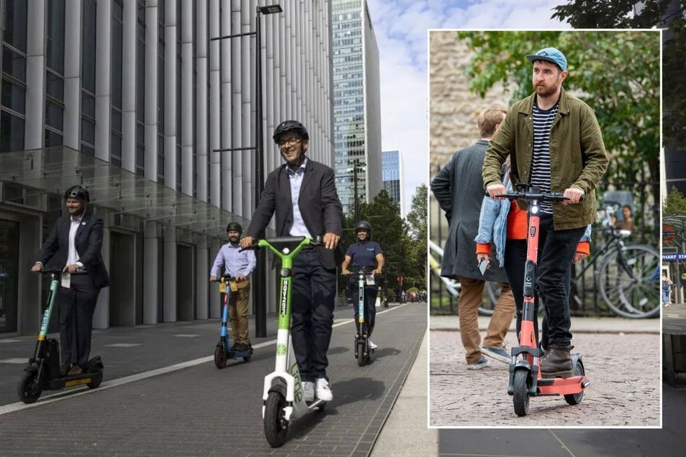 E-scooter riders in London