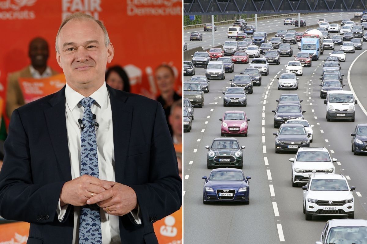 Ed Davey and a busy road