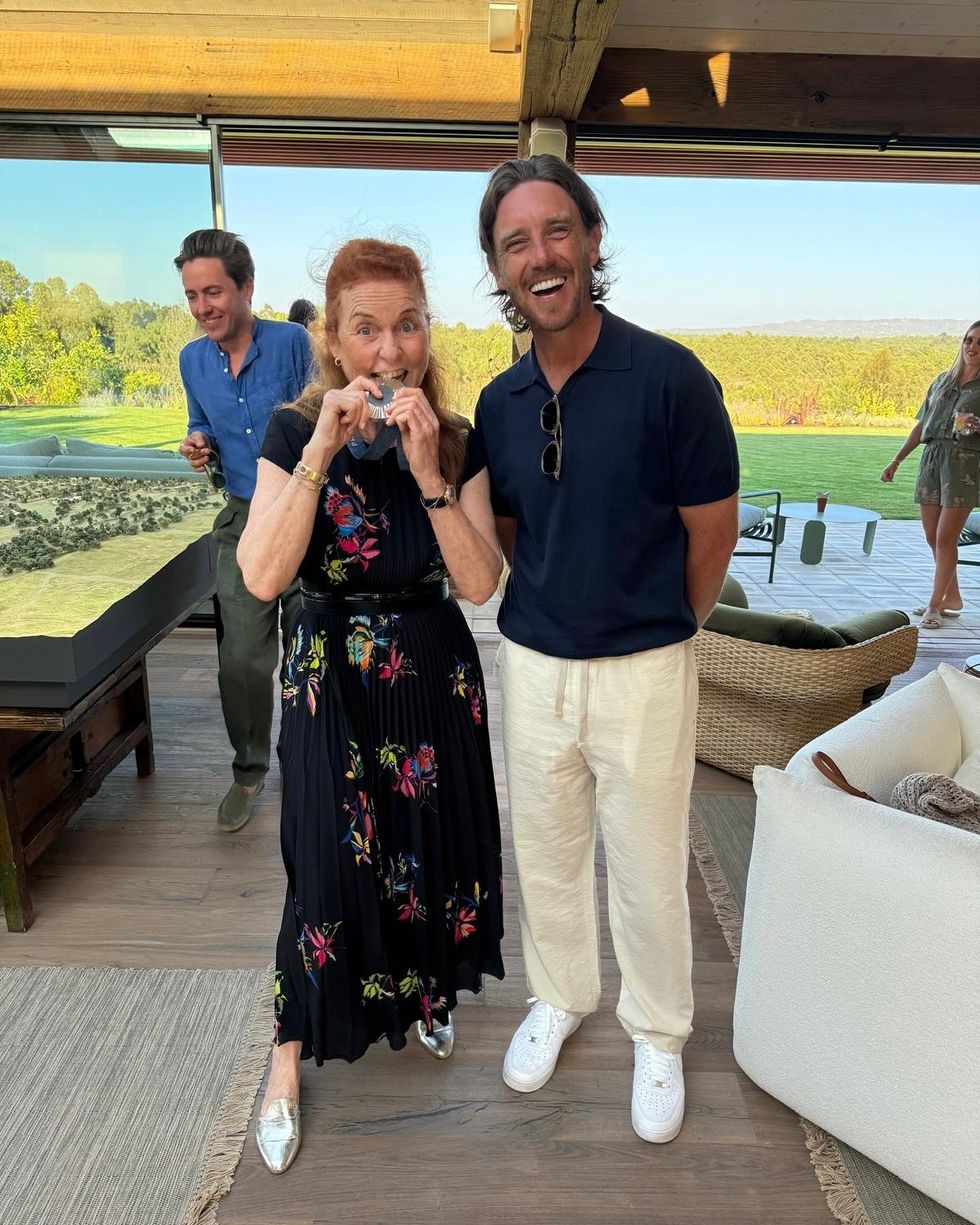 Edoardo Mapelli Mozzi, Sarah Ferguson and Tommy Fleetwood