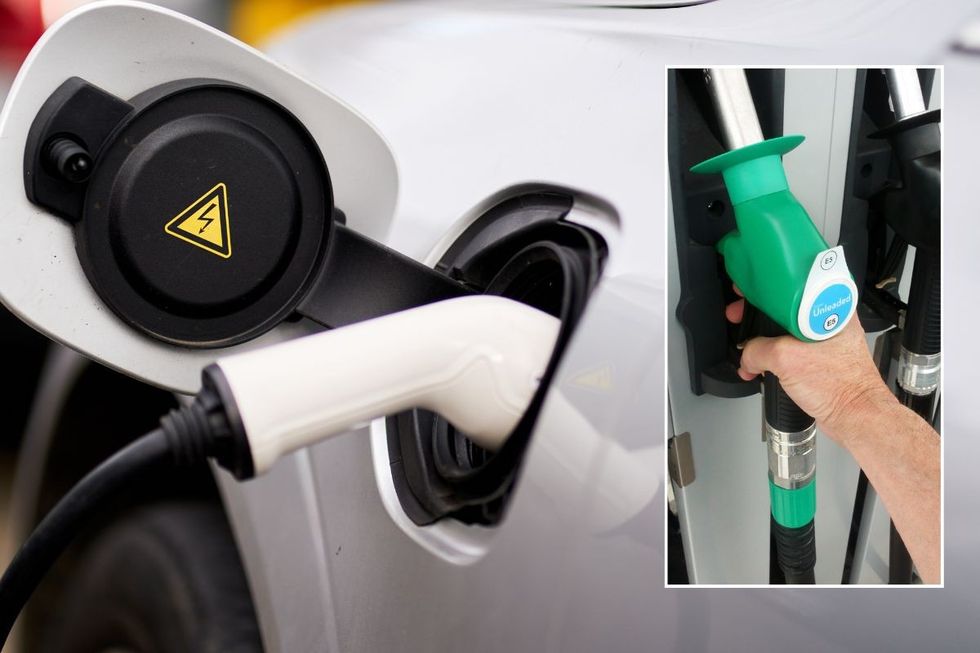 Electric car charger and a petrol pump