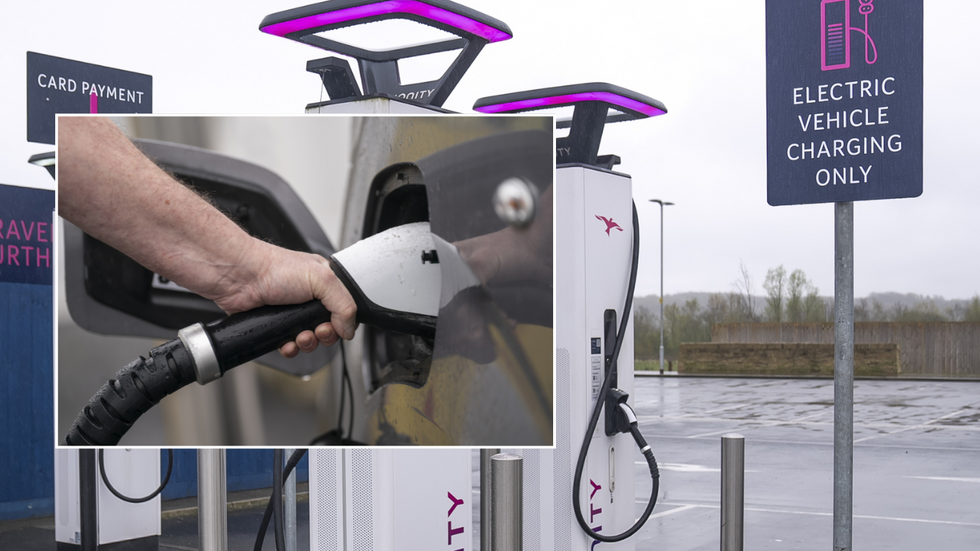 Electric car charger and plug point