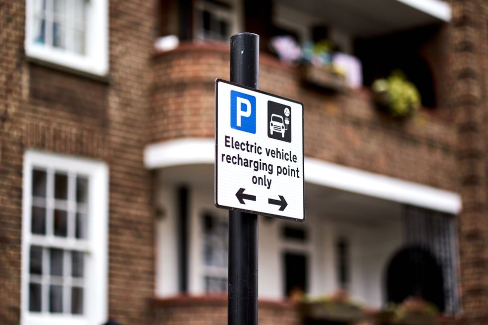 Electric car charging sign