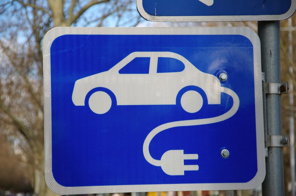 Electric car sign