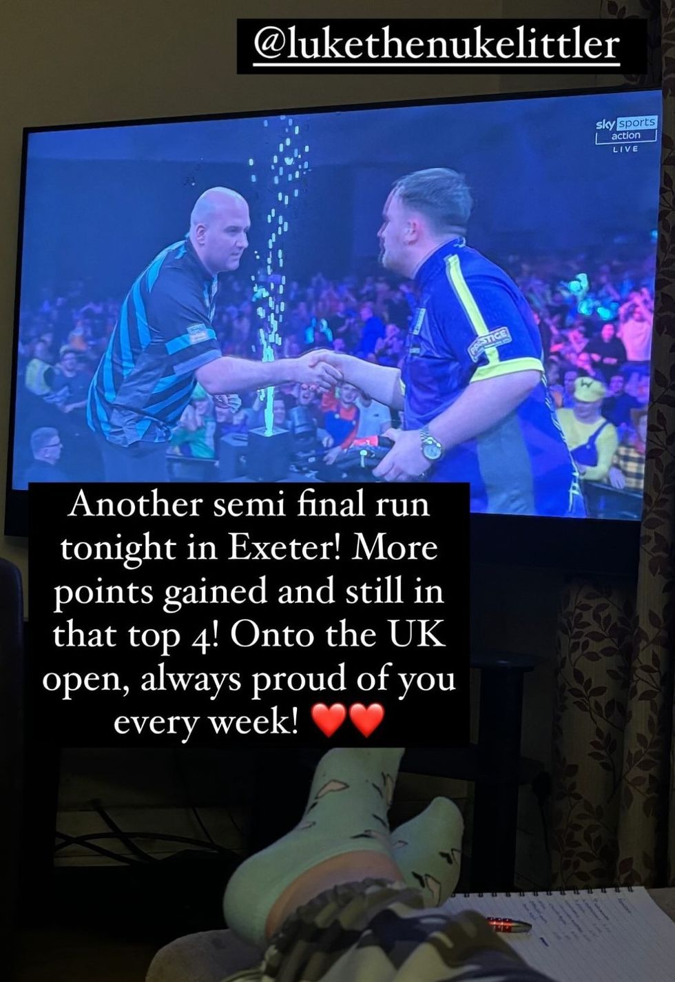 Luke Littler's girlfriend sends loving message after darts star loses ...