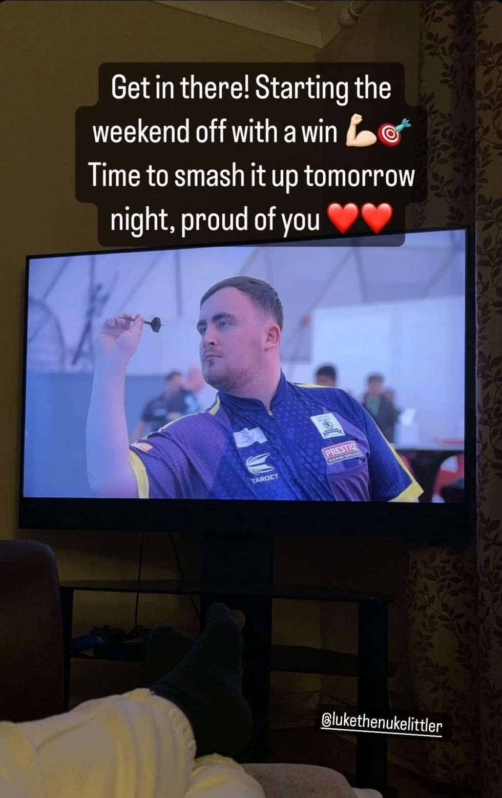 Luke Littler's girlfriend sends message from home after darts star is ...