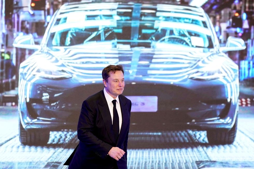 Elon Musk at a Tesla Model 3 presentation