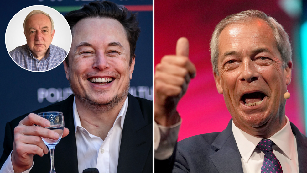 Elon Musk (left), Nigel Farage (right)