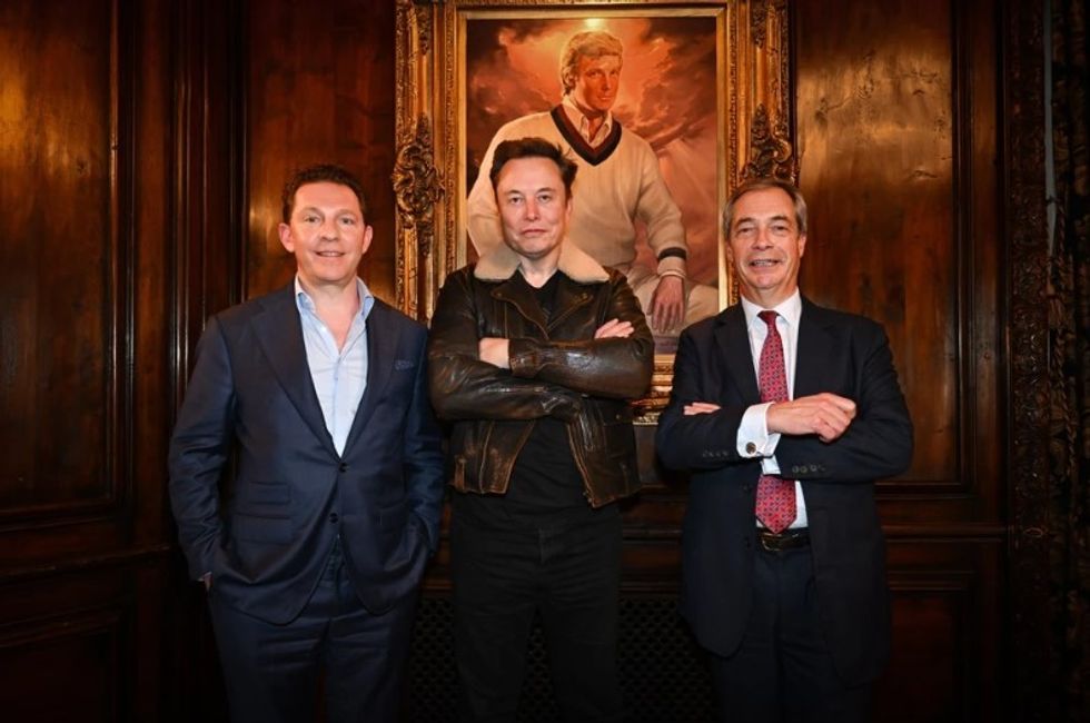 Elon Musk, Nick Candy and Nigel Farage